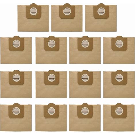 Sacchetti per aspirapolvere 6.959-130.0 per aspirapolvere multiuso e pulitori Kärcher WD 3, MV 3, WD 3.200 a WD 3.800M SE4001 SE 4002, sacchetti filtro in carta (confezione da 15)