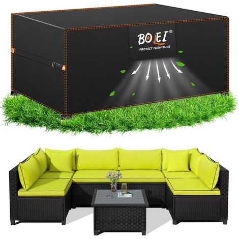 Housse de protection pour meubles de jardin 200x160x70cm, imperméable, respirante, tissu Oxford 420D (1/5)