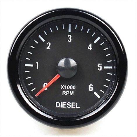 Zoll (52 mm) Drehzahlmesser mit Hintergrundbeleuchtung, 0–6000 U/min, elektrischer Drehzahlmesser für 1–20-Zylinder-Motoren (1/5)