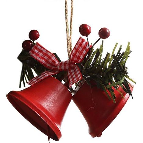 Cloche en métal pour sapin de Noël, décoration suspendue robuste et charmante, idéale pour mariage, anniversaire ou fête. (1/5)
