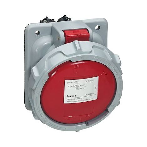 Prise fixe P17 IP66/67 63A de 380V à 415V 3P+N+T LEGRAND 555589 (1/2)
