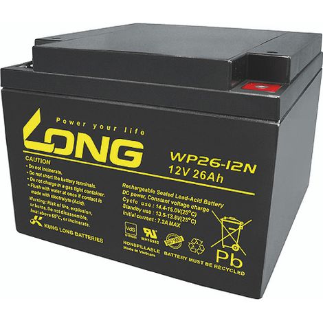 KUNG LONG Blei-Akkumulator Standby, WP26-12N-M, 12 V-, 26 Ah