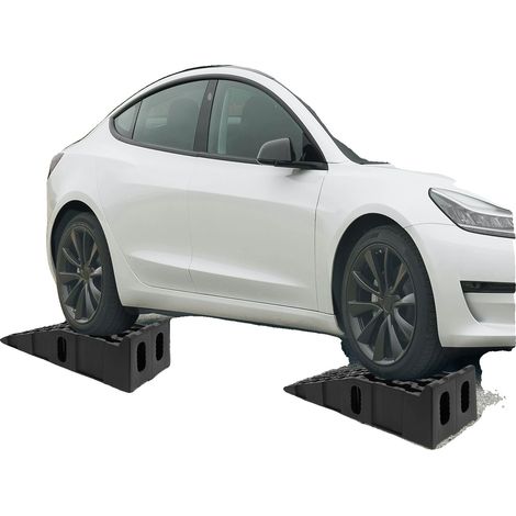 Rampes de levage de voiture, lourdes, surface antidérapante, noir (1/5)