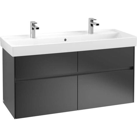 Villeroy & Boch Collaro Waschbeckenunterschrank 1154x546x444 mm, 4 Auszüge, C01200, Farbe: Front/Korpus: Black Matt Lacquer, Griff: Black Matt - C01200PD (1/5)