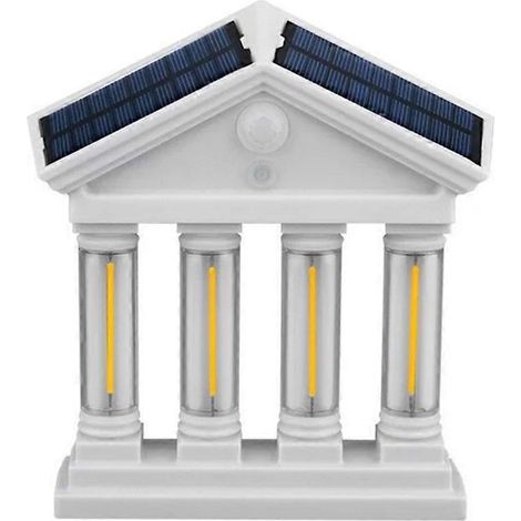Solarbetriebene Außenwandleuchte mit Bewegungsmelder, dekorative LED-Lampe für Haus, Garten, Zaun oder Terrasse. (1/4)
