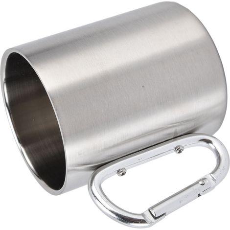 Mug en acier inoxydable 360 ml à double paroi, anse ergonomique, surface brillante, finition soignée et grande durabilité. Poignée de couleur vive. (1/5)