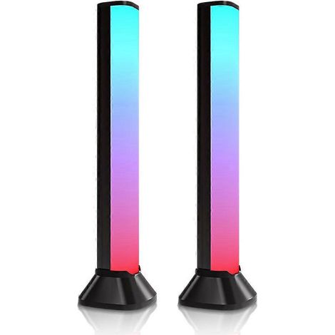 Bande LED d'ambiance pour voiture, lumière rythmique colorée, lampe décorative, musique, activation rythmique - Pack de 2 (1/4)