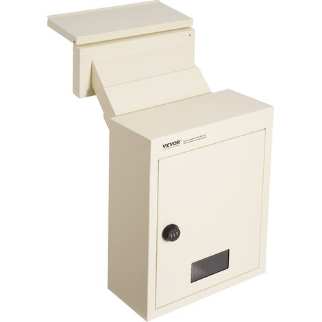 VEVOR Boite aux Lettres Encastrable Murale, 320x158x430 mm, Boite de Depot Courrier Travers Mur, 70 a 200 mm, en Acier Robuste, Verrou a Code Combinaison pour Lettres Cheques Cles Maison Bureau, Beige
