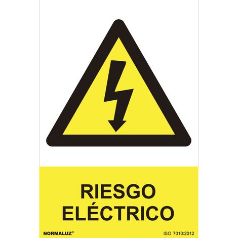 Cartel peligro "riesgo electrico" (pvc 0.7mm) 30x40cm normaluz