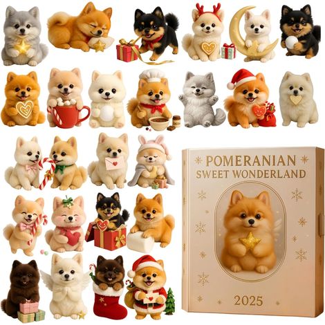Dog ornament for Christmas - 2D acrylic decoration, 24-day countdown calendar dog pendant to 2025 - For home, Christmas tree, wall, door, adults, children (1/5)