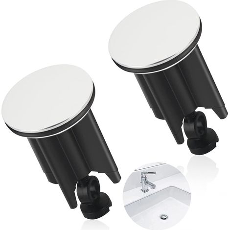 Lot de 2 bouchons de bonde 40 mm – filtre cheveux, universel lavabo baignoire bidet cuisine, installation facile