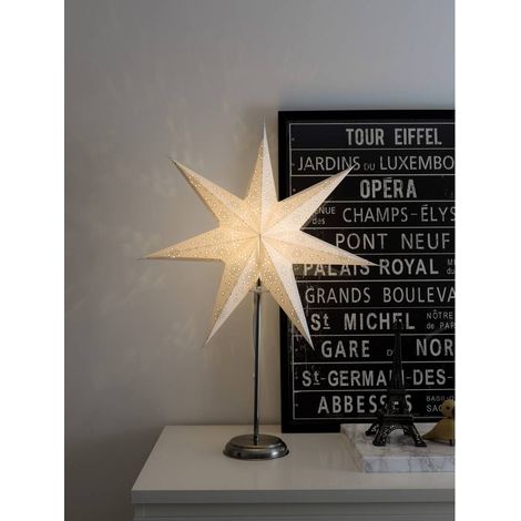 Konstsmide 2996-230 Étoile de Noël Ampoule à incandescence, LED blanc, argent avec motifs découpés, avec interrupteur (1/3)
