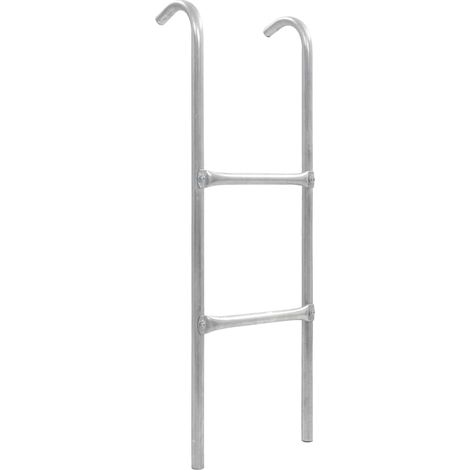 vidaXL Escalera de cama elástica de 2 peldaños acero plateado 102,6 cm (1/5)