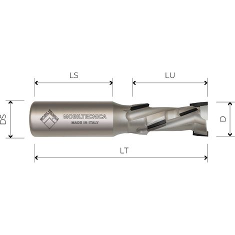 FRESA ELICOIDALE IN DIAMANTE Z2+2 CORPO IN ACCIAIO PCD H2,5 mm - MOBILTECNICA  .40D16  LU 34  DS20  LT94  Z(2+2)(8DP+1HW)  AX18°  SX  H2,5