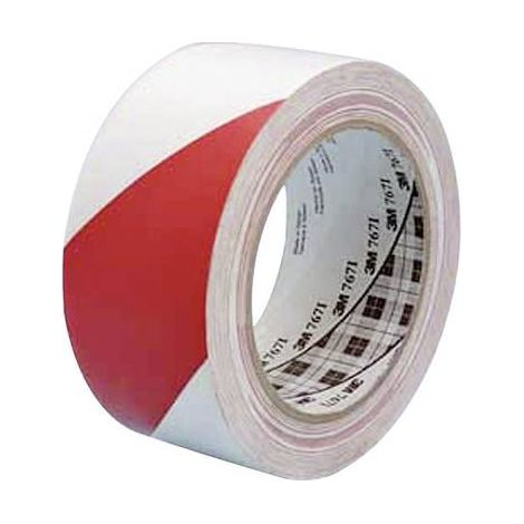 Adhésif vinyle 767 hachuré rouge et blanc - 3M (1/2)