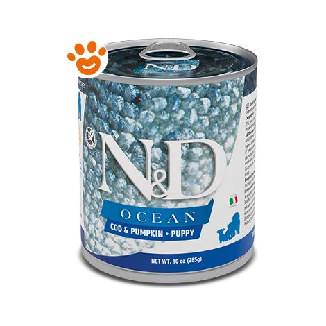 Farmina Dog N&D Ocean Puppy Merluzzo e Zucca - Farmina Dog N&D Ocean Puppy Merluzzo e Zucca - Lattina Da 285 Gr