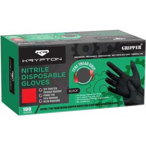 GUANTI IN NITRILE NERO GRIPPER L /KRYPTON/ (1/5)