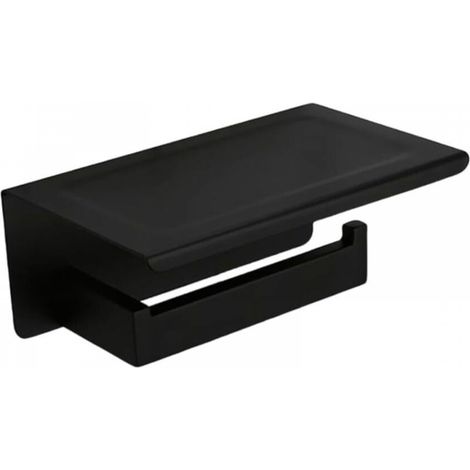 Ensemble d'accessoires de salle de bain noirs en acier inoxydable, porte-serviettes mural, porte-serviettes en papier, porte-serviettes en papier (1/3)
