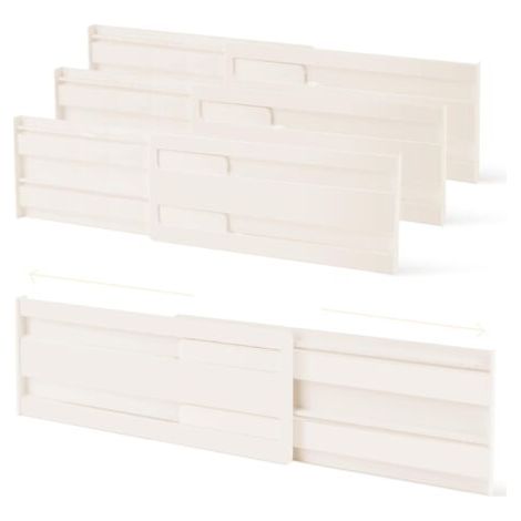 Separateur Tiroirs, Réglable Organiseur Tiroir Cuisine, Inserts de Tiroirs Organiseurs pour Commode Chambre à Coucher Armoire 27,5-52 cm, 4 Pièces - (1/5)