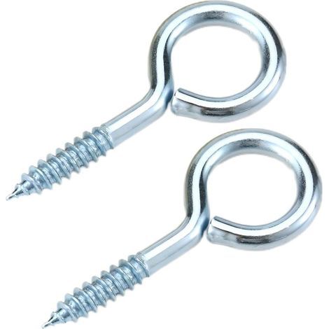 20 Pièces Vis à Oeillet 25mm, Vis à Bague Auto - Taraudeuse, Oeillets Ronds, Vis à Crochet en Métal, Pour le Bois, La Fixation de Fils, la Décoration Intérieure et Extérieure (1/5)