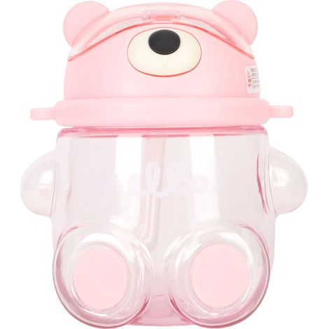 Gourde 700ml Enfant Fille avec Paille et Sangle Réglable, Bouteille Cartoon Kawaii Rose, pour École Randonnée Shopping (1/5)