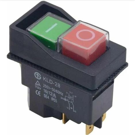 Interrupteur Magnetique Etanche - 4 Broches On Off - 250 V 16 A - Pour Machines Outil Bois - 1 Unite (1/4)