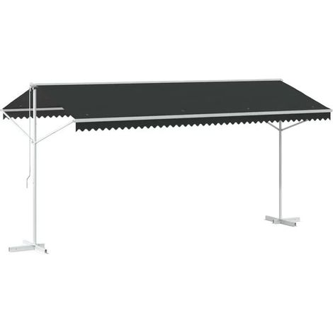 Store autoportant, gris anthracite, 5 x 3 mètres, fibre de polyester. (1/5)