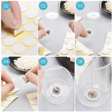 Autocollants adhésifs pour mèches durables pour la fabrication de bougies (paquet de 20 feuilles) (1/4)