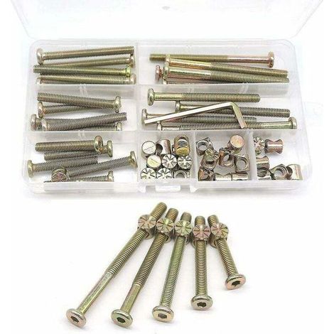Kit Vis de Lit de Bébé 25-Set - Différentes Tailles M6x40mm/50mm/60mm/70mm/80mm (1/4)