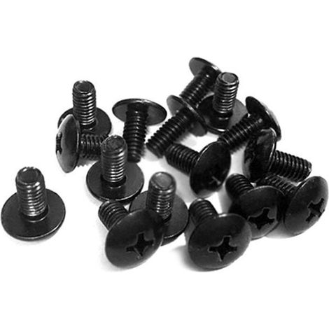 1000 schwarze Stahl-Flachkopf-Pilzkopfschrauben, Edelstahl-Rahmen-Schirmkopfschrauben M3