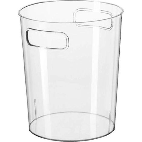 Transparenter Haushaltsmülleimer mit Griff, Abfalleimer, Büromülleimer – 17,5 x 16,5 cm (1/3)
