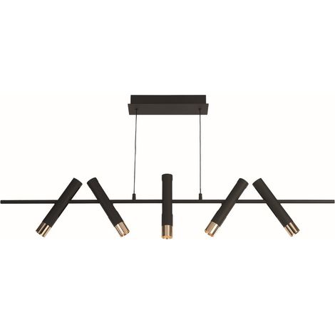 Suspension lampe de salle à manger LED dimmable aluminium noir or L 120 cm (1/2)