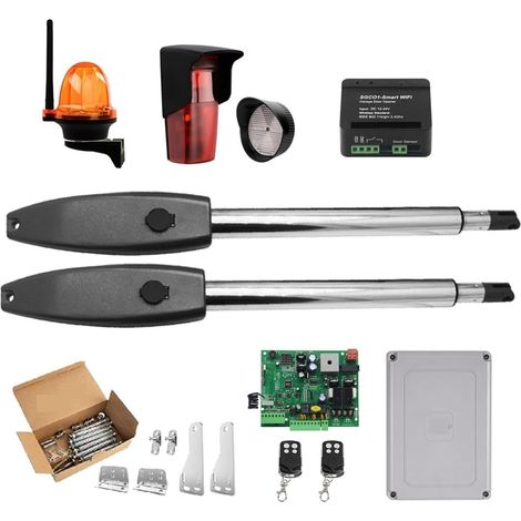 Kit d'ouvre-portes automatiques Kit d'ouvre-porte automatique opérateur de porte Double robuste for portes battantes doubles jusqu'à 16 pieds ou 880 lb moteur à courant alternatif pour accessoires de (1/5)