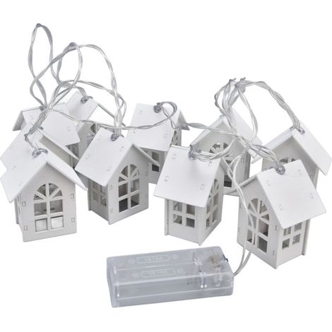 10 luci natalizie a LED, alimentate a batteria, impermeabili IP43, per camera da letto, giardino, cortile (1/4)