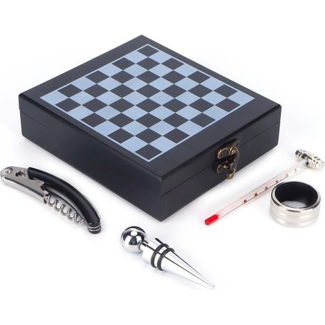 Coffret tire-bouchon en acier inoxydable avec thermomètre et ouvre-bouteille, idéal pour le bar, la maison ou la cuisine. Un cadeau parfait pour le bar, la maison ou la cuisine. (1/5)