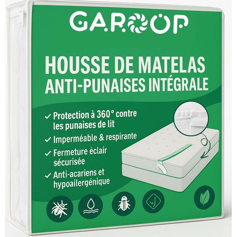 Housse Matelas 90x190x20 cm Anti Punaise de Lit et Anti Acarien avec Fermeture Éclair – Protège-Matelas Imperméable Intégral OekoTex  Conception Professionnelle (1/5)