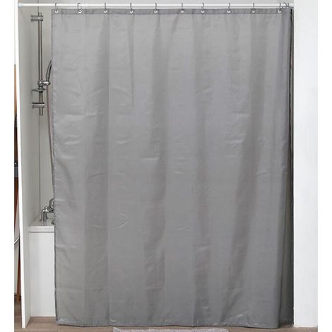 Cortina de ducha poliéster 180x200cm 12 anillas pp - gris - Tendance (1/3)