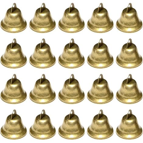 Petites Clochettes, 20 Pièces Vintage Petite Cloche pour décorations de Festival de Mariage, Cloche de nol pour Les sapins de Nol, Grelots en Métal pour Porte Clé Clochette, Bricolage (1/5)