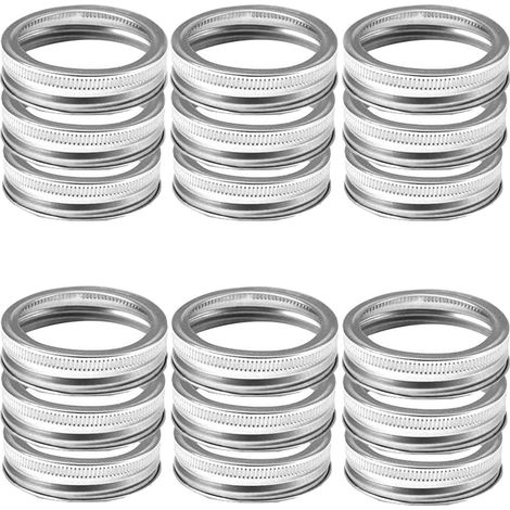 25 anneaux de fermeture pour bocaux Mason à large ouverture, en acier inoxydable. (1/3)