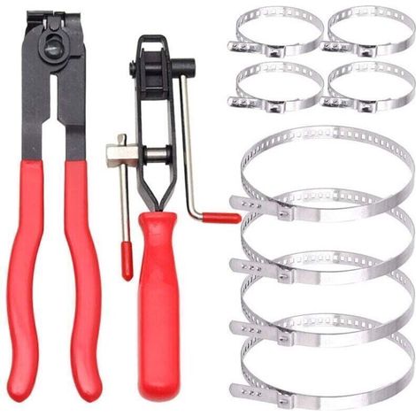 Collier De Serrage, 2 Pinces Pinces Collier Cardan Et Pince Colliers Bandes À Sertir Avec L’offre De 8 Pcs De Collier - Différents Dccessoires (1/3)