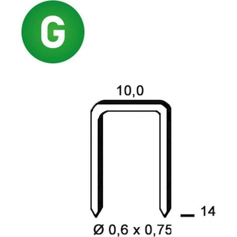 10 000 Agrafes Galvanisées Vf-14 - 10x14x0.6x0.75 mm - D-Work
