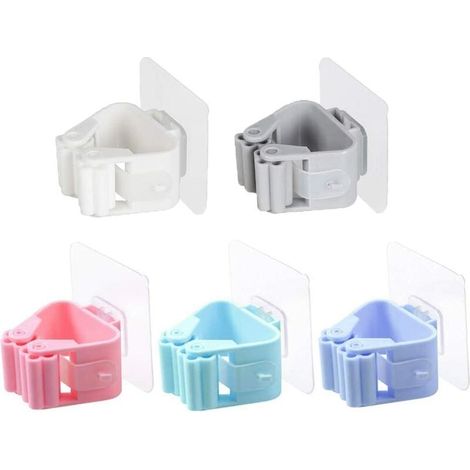 Blanc nordique + Poudre nordique + Bleu nordique + Vert nordique + Porte-cartes balai sans poinçon gris nordique Crochet de suspension solide sans trace,pour la cuisine à domicile, les toilettes, la s (1/5)
