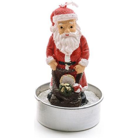 Candela profumata Babbo Natale in cera per decorazioni natalizie set da 5 -Stile 1