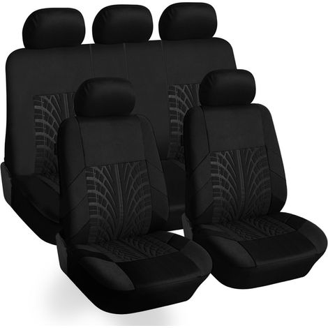 Housse Siège Voiture - 1 ensemble, Housse Siège Voiture 5 Places Universel - Convient pour Renault Clio 1990-2025, Noir (1/5)