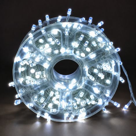 Guirlande lumineuse LED sur enrouleur 50m 240 LED lumière blanche fil blanc étanche 180mm 20 × 2 × 2 cm 200 g – Livraison gratuite