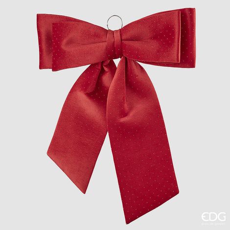 EDG Enzo De Gasperi Fiocco Natalizio con Brillanti H70x60 cm Rosso – Decorazione di Natale (1/2)