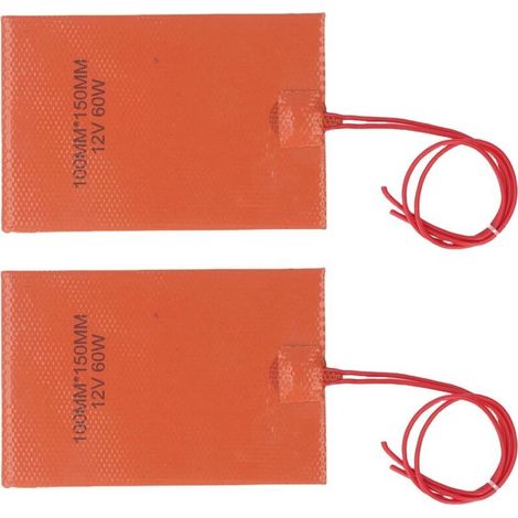 Coussin chauffant en Silicone 60W, 2 pièces, tapis chauffant Flexible résistant aux hautes températures, rapide 200 ℃, pour couverture électrique (1/5)