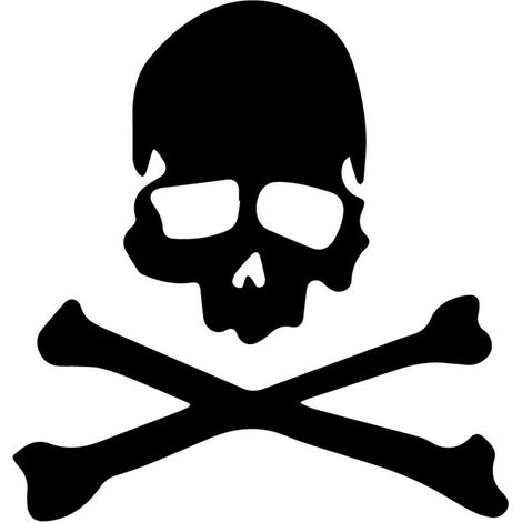 Sticker Reflechissant Noir - Tête de mort