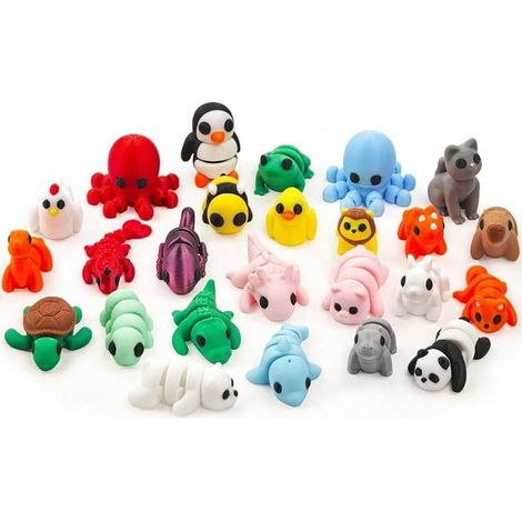 Animaux imprimés en 3D articulés - 25 animaux, surprise, fidget unique, figurines d'animaux adaptées. Cadeau pour le Nouvel An 2026 et la Saint-Valentin (1/4)