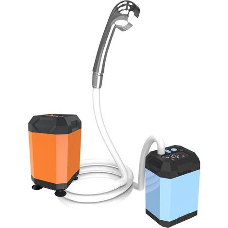 Rosvola Douche de Camping sans fil Portable, pompe électrique d'extérieur, Rechargeable, grande capacité, randonnée voyage, affichage numérique, outil de bain. (1/5)